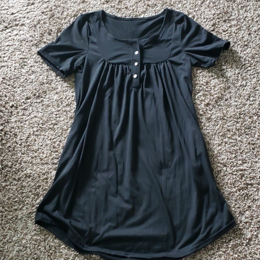 Super cute black shirt dress!